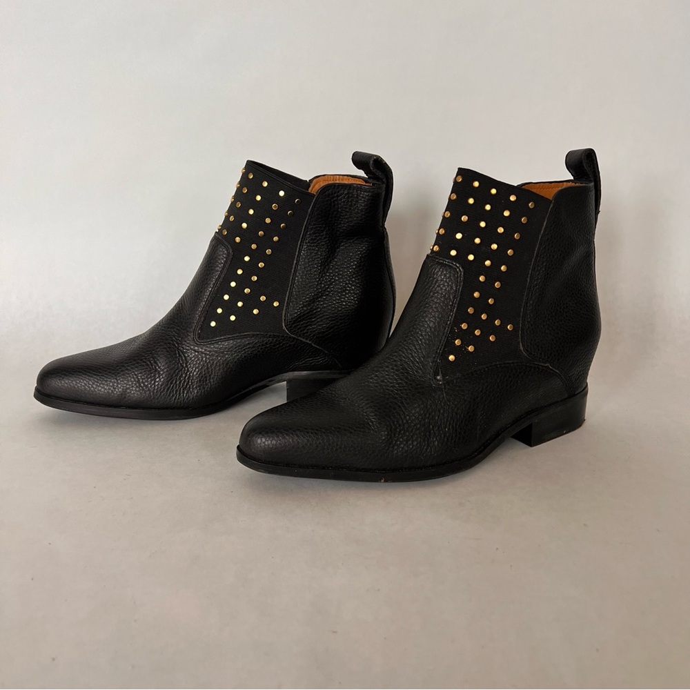 Tarot Queen of Swords Black Leather Studded Ankle Boots Women’s Size 7 Narrow
